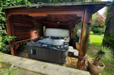 Hot Tub under large canopy/gazebo